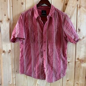 Men's Prana Red Casual Button Down Shirt